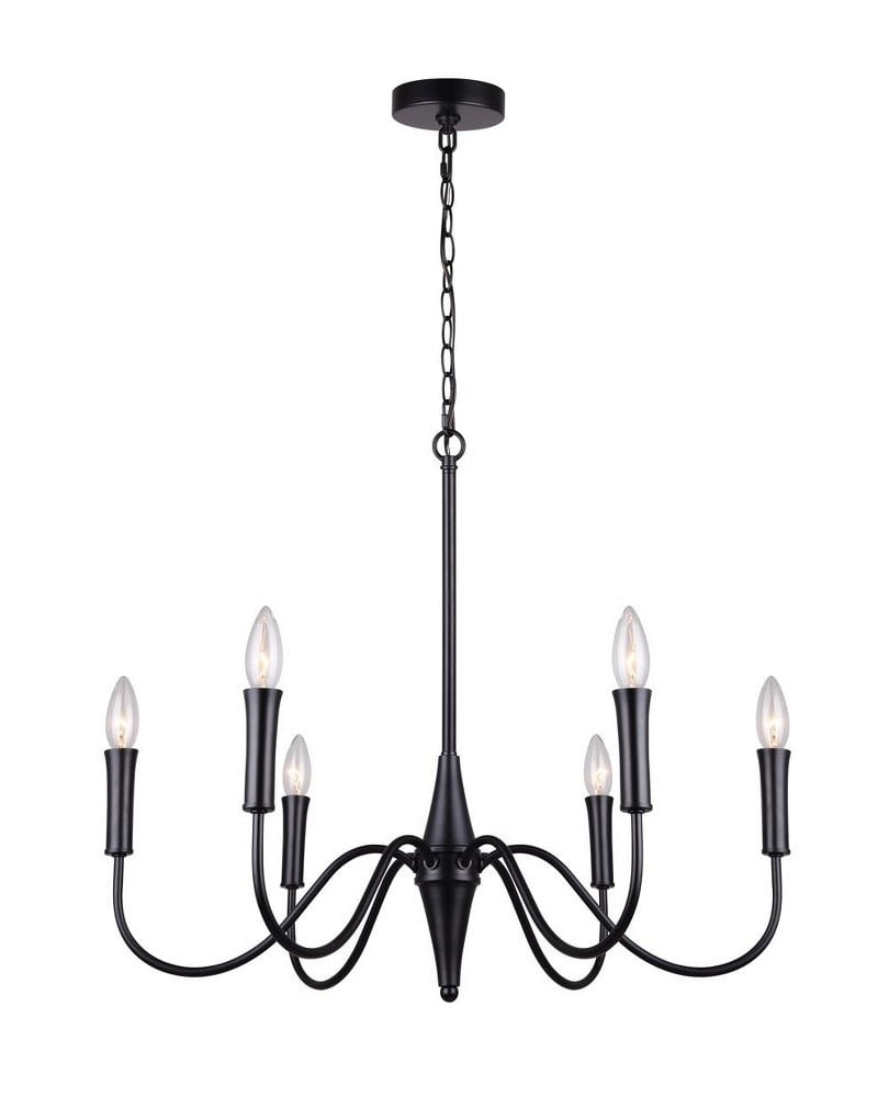 ICH1103A06BK-Canarm Inc-Brielle - 6 Light Chandelier-23.25 Inches Tall and 25.75 Inches Wide-Matte Black Finish