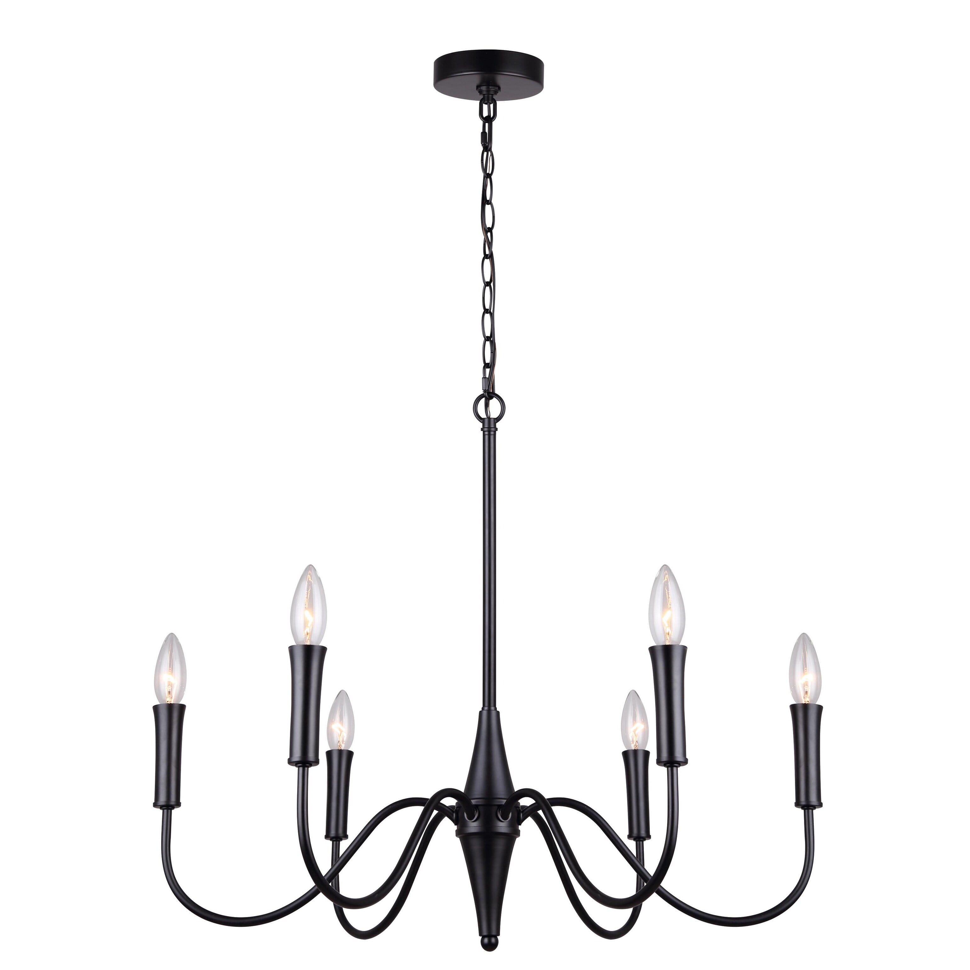 ICH1103A06BK-Canarm Inc-Brielle - 6 Light Chandelier-23.25 Inches Tall and 25.75 Inches Wide-Matte Black Finish