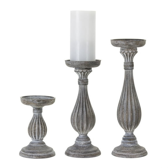 Candle Holder (Set of 3) 7"H, 11.25"H, 13.5"H Wood/Resin