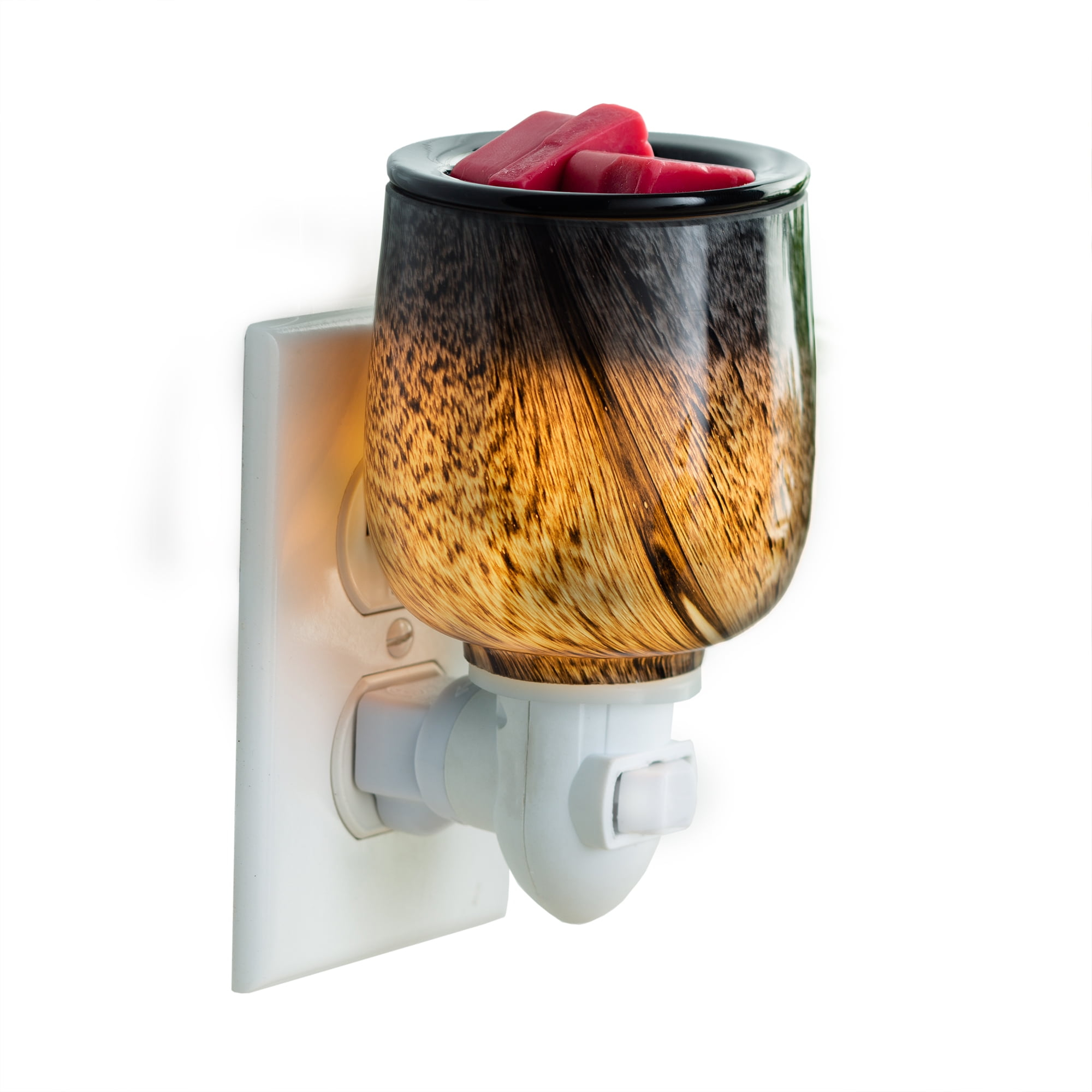 Candle Warmers Etc. Pluggable Fragrance Warmer, Obsidian with Removable Dish