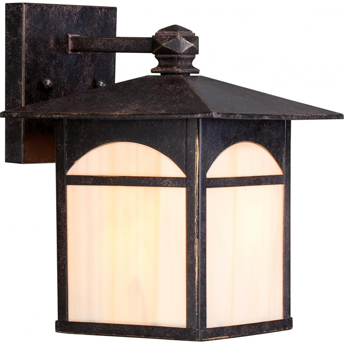 Canyon 1 LT 7" Outdoor Wall Fixture w/ Honey Stained Glass