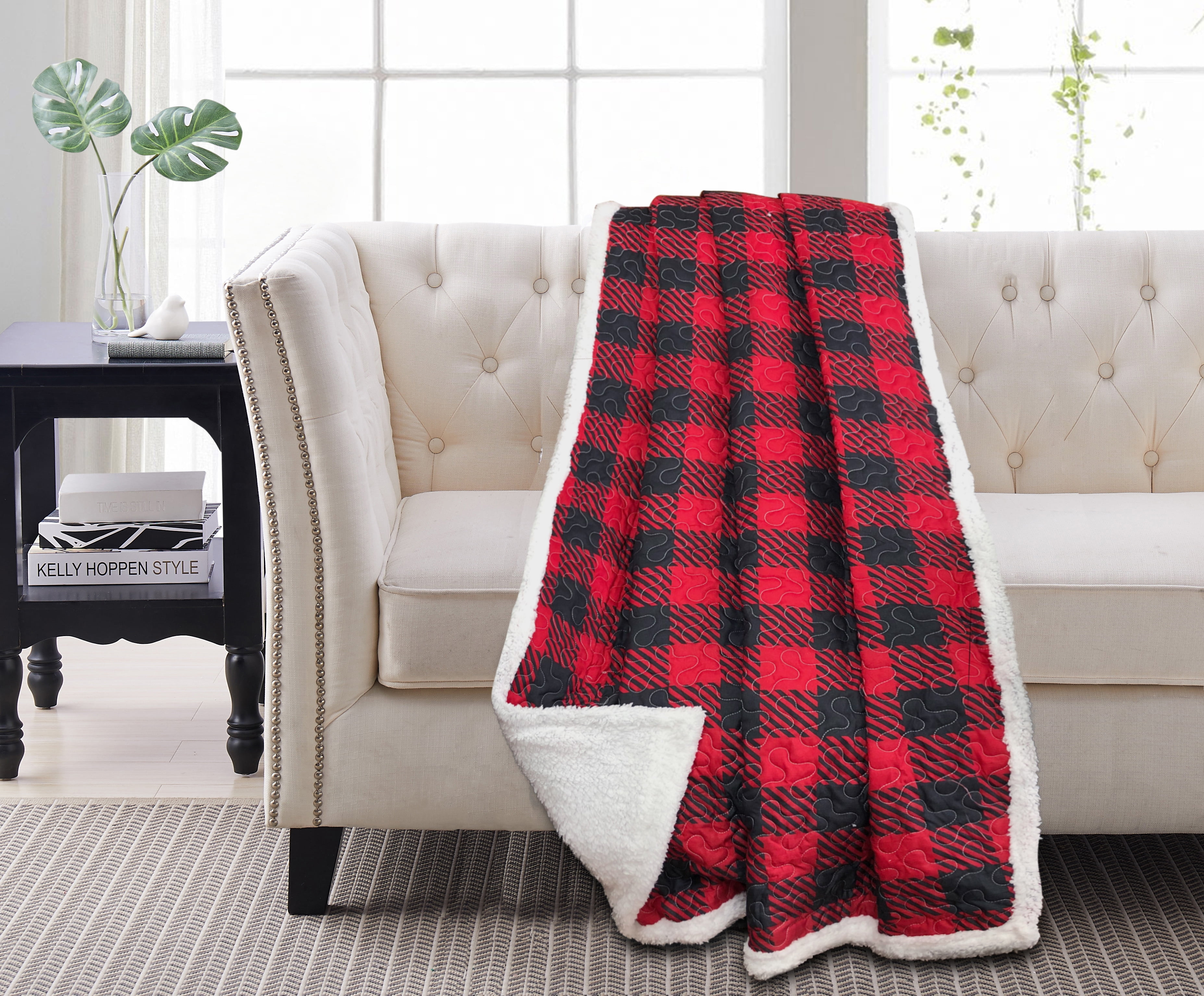 Canyon Plaid Sherpa Throw