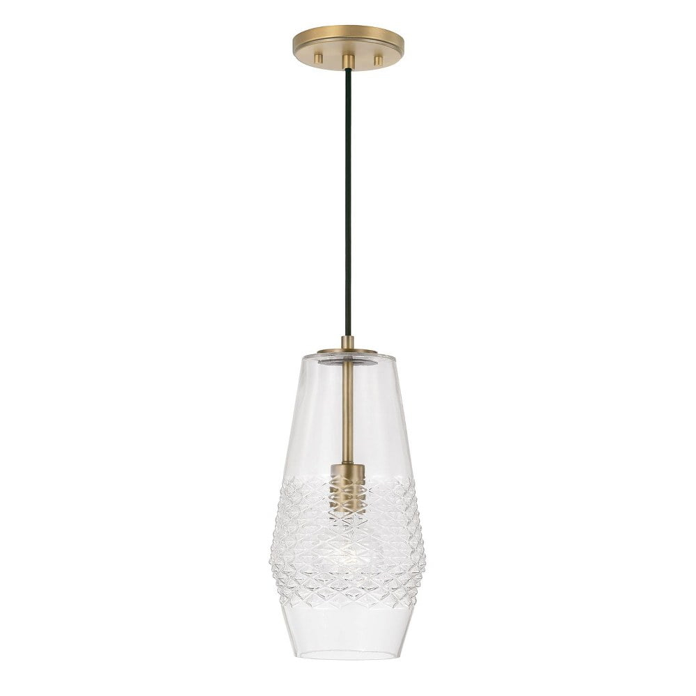 1 Light Pendant In Transitional Style-14.25 Inches Tall And 7 Inches Wide-Aged Brass Finish    -Traditional Installation Capital Lighting 345011Ad