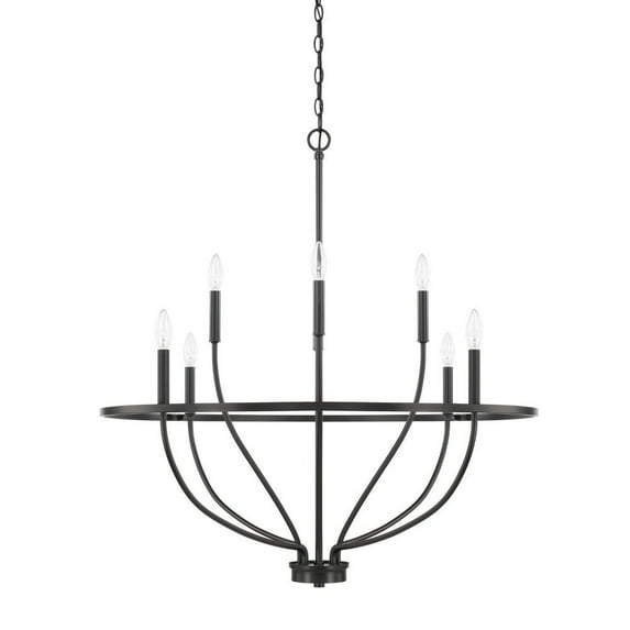 Capital Lighting 428581 Greyson 8 Light 34" Wide Taper Candle Chandelier - Black