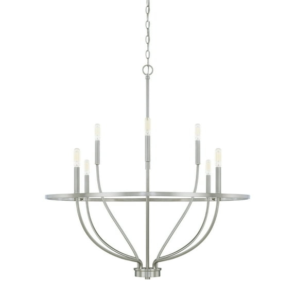 Capital Lighting 428581 Greyson 8 Light 34" Wide Taper Candle Chandelier - Nickel
