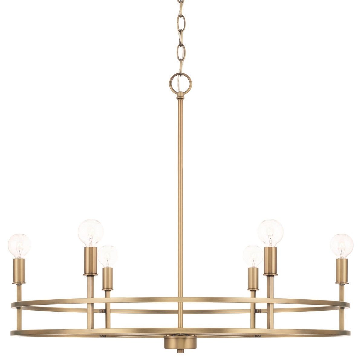 Capital Lighting 448761 Fuller 6 Light 28" Wide Ring Chandelier - Brass