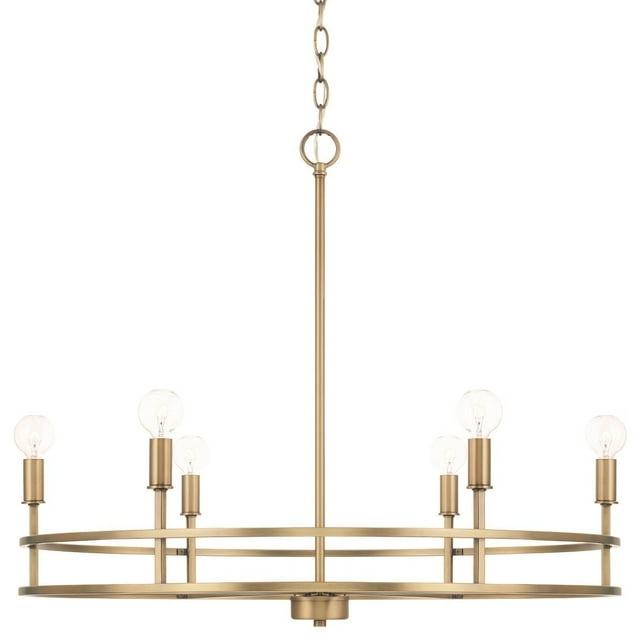 Capital Lighting 448761 Fuller 6 Light 28" Wide Ring Chandelier - Brass