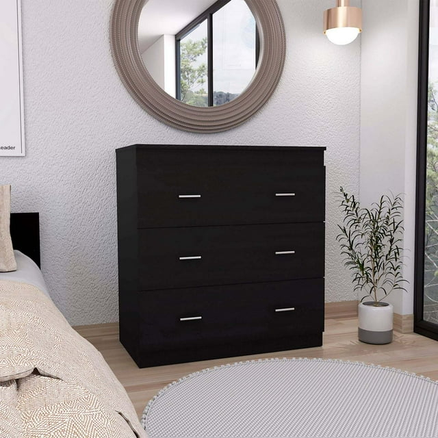 Depot E-Shop DE-CLW6468 Capri Three Drawer Dresser, White