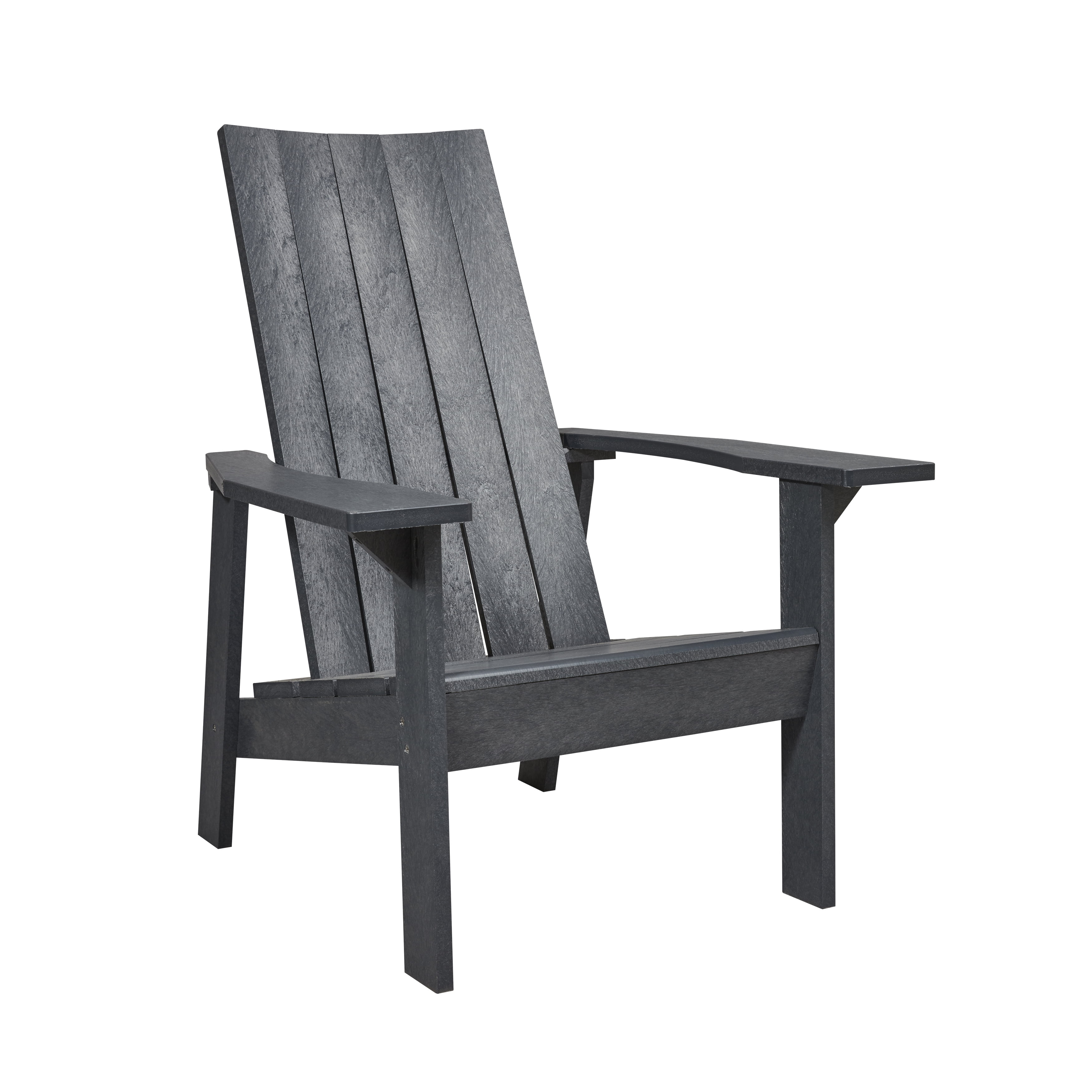 Capterra Casual Sustainable Recycled Outdoor Living Plastic Flatback Adirondack Chair, Gray
