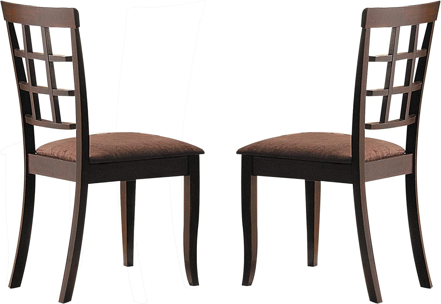 Acme Furniture Cardiff Wood Side Chair in Chocolate Espresso and Dark Brown MFB (Set of 2) - Indoor