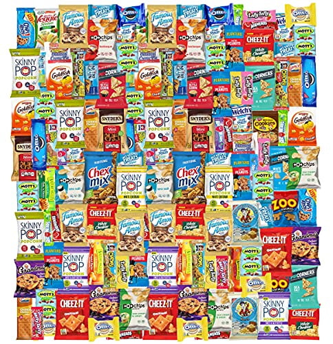 Care Package (150) Variety Snacks Gift Box Bulk Snacks - College Students, Military, Work or Home - Over 9 Pounds of Snacks! Snack Box Fathers gift basket gifts for men