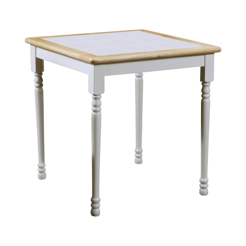 DPlus Square Top Dining Table Natural Brown and White