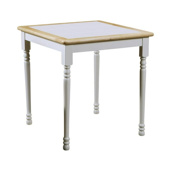 DPlus Square Top Dining Table Natural Brown and White