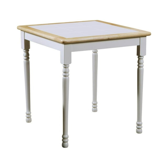 DPlus Square Top Dining Table Natural Brown and White