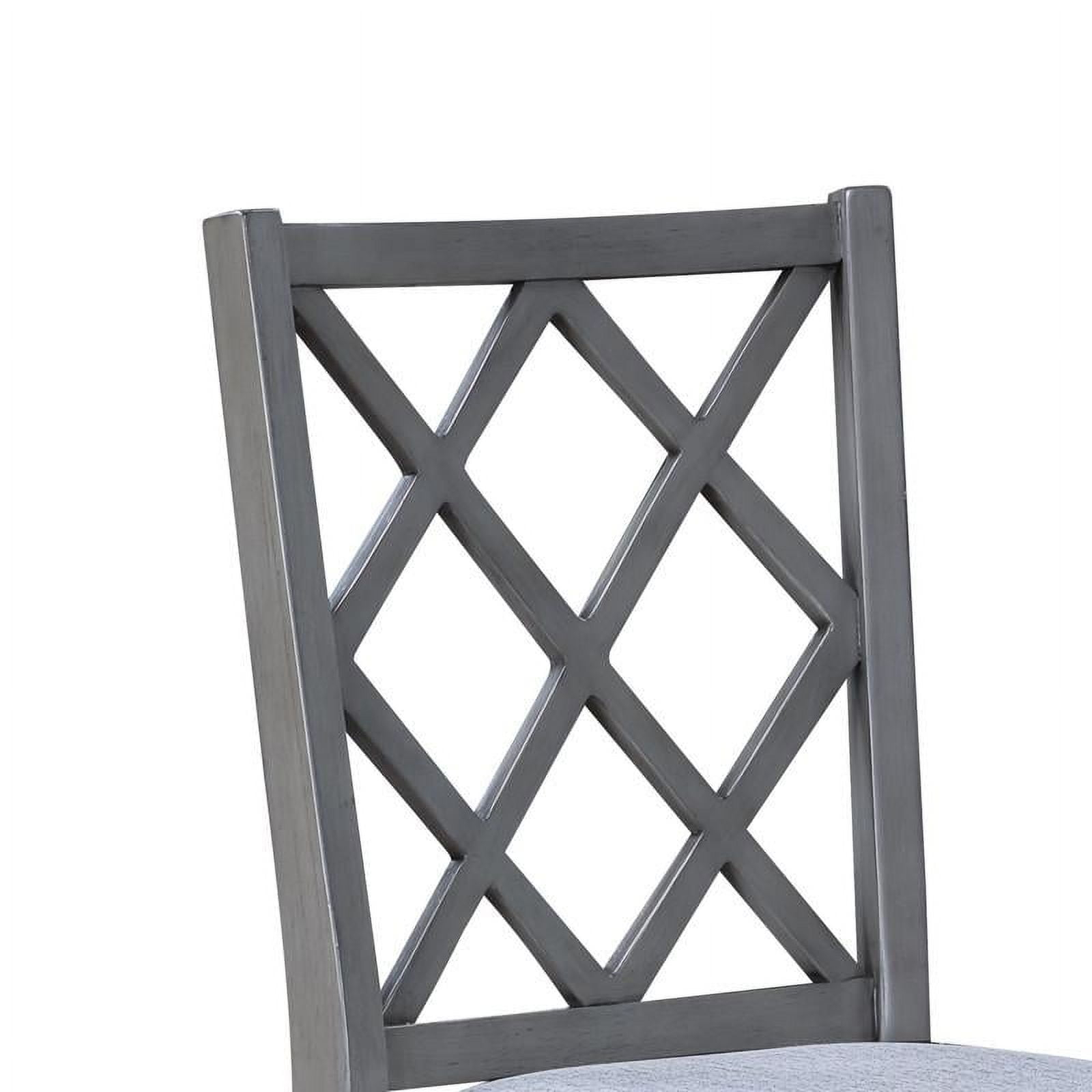 Carlisle Set of 2 Gray Finish Cross Back Side Dining Chair