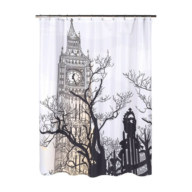 Carnation Home Fashions "Big Ben" Heavier Weight 100% polyester Fabric shower curtain - Multi 70x72"