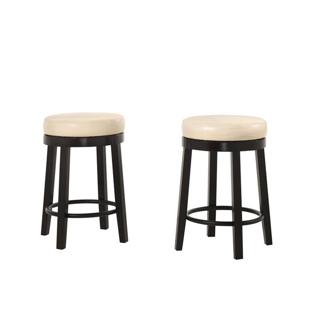 Carolina Classics Era Taburete Giratorio de 24" en Color Crema y Espresso (Juego de 2)