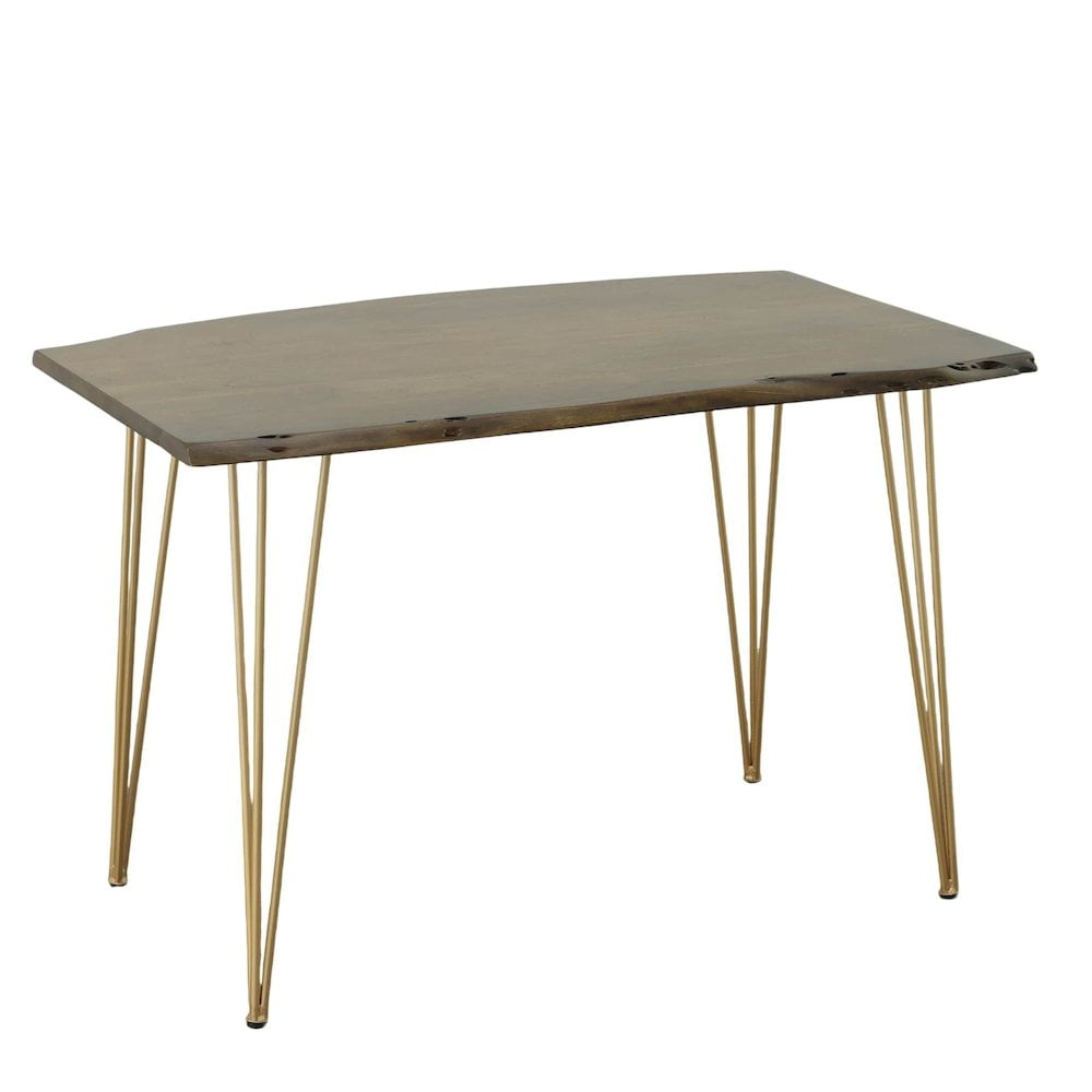 Carolina Classics Seti Live Edge Dining Table in Elm and Gold