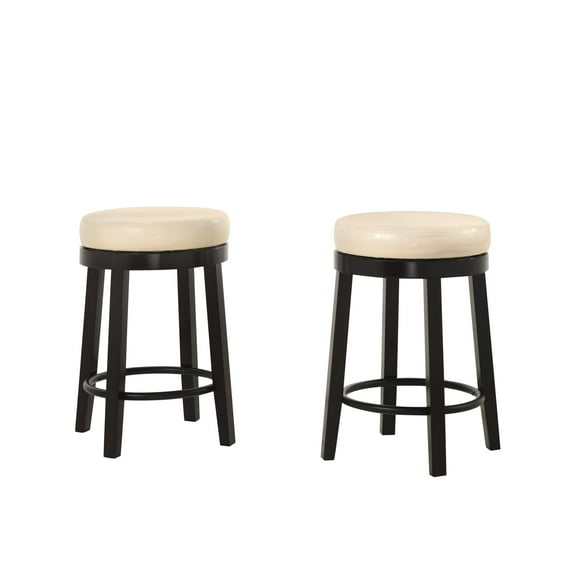 Carolina Cottage Emerson Swivel 30-inch Bar Stool, Set of 2 - N/A Cream/ Espresso Bar Height