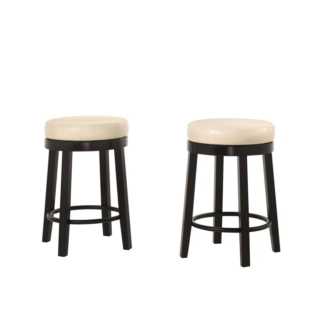 Carolina Cottage Emerson Swivel 30-inch Bar Stool, Set of 2 - N/A Cream/ Espresso Bar Height