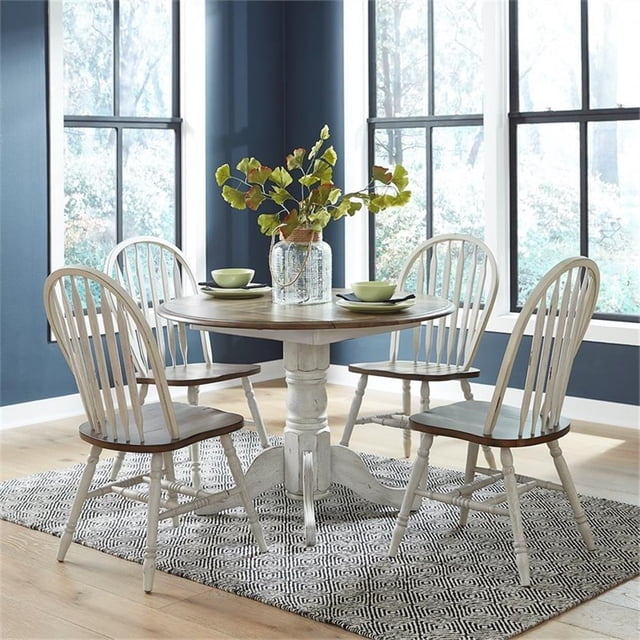 Carolina Crossing 5 Piece Drop Leaf Set in White