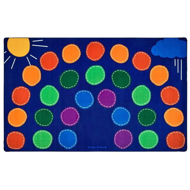 Carpets for Kids 8412 7 ft. 6 in. x 12 ft. Rectangle Premium Rainbow Seating Rug