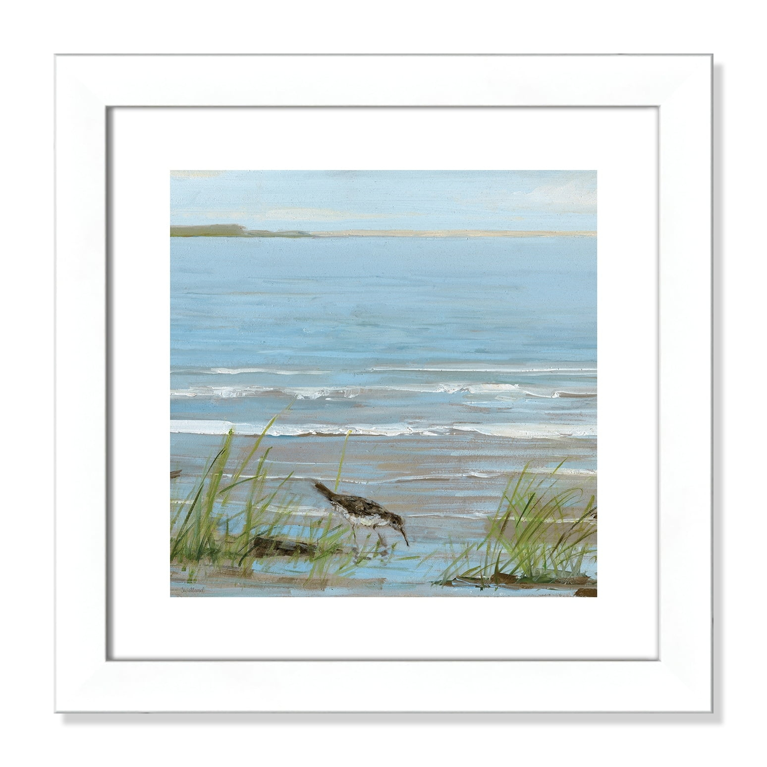 Casa Fine Arts Afternoon on the Shore II 18.5 x 18.5 White
