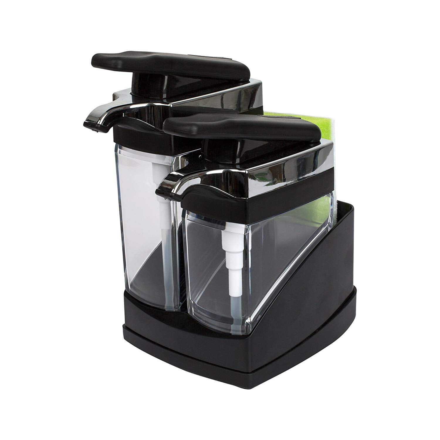 Casabella Sink Sider Duo With Sponge Storage for Dish Soap & Hand Soap - Black Chrome Plating