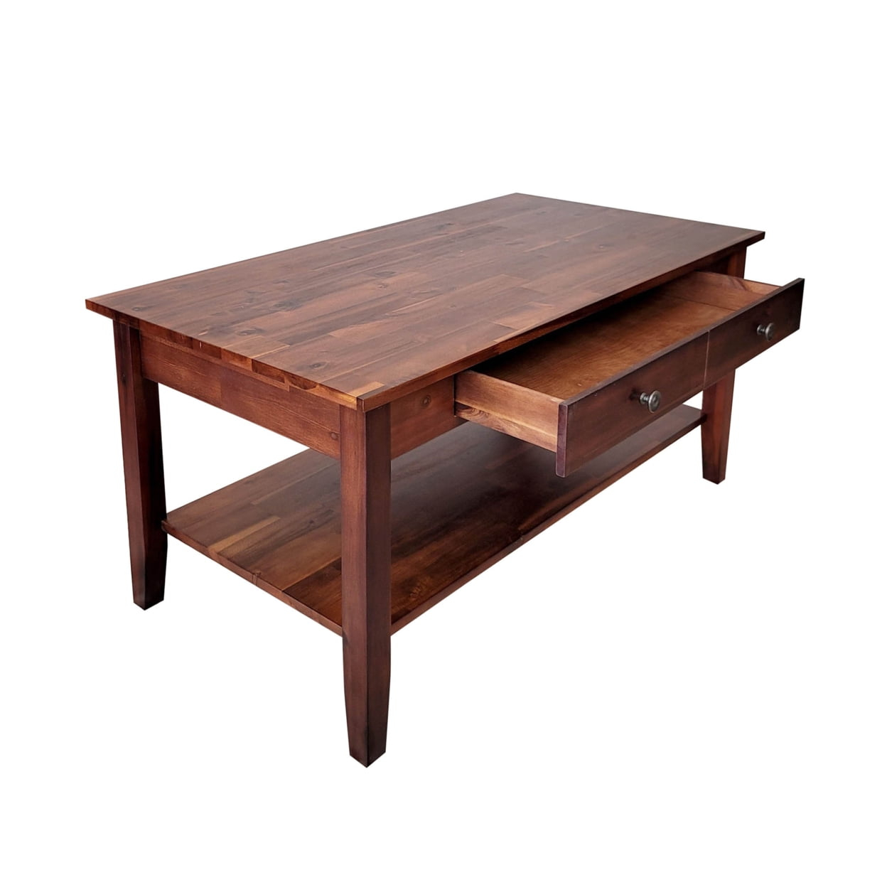 Casual Contemporary Living Solid Acacia Coffee Table - Mahogany