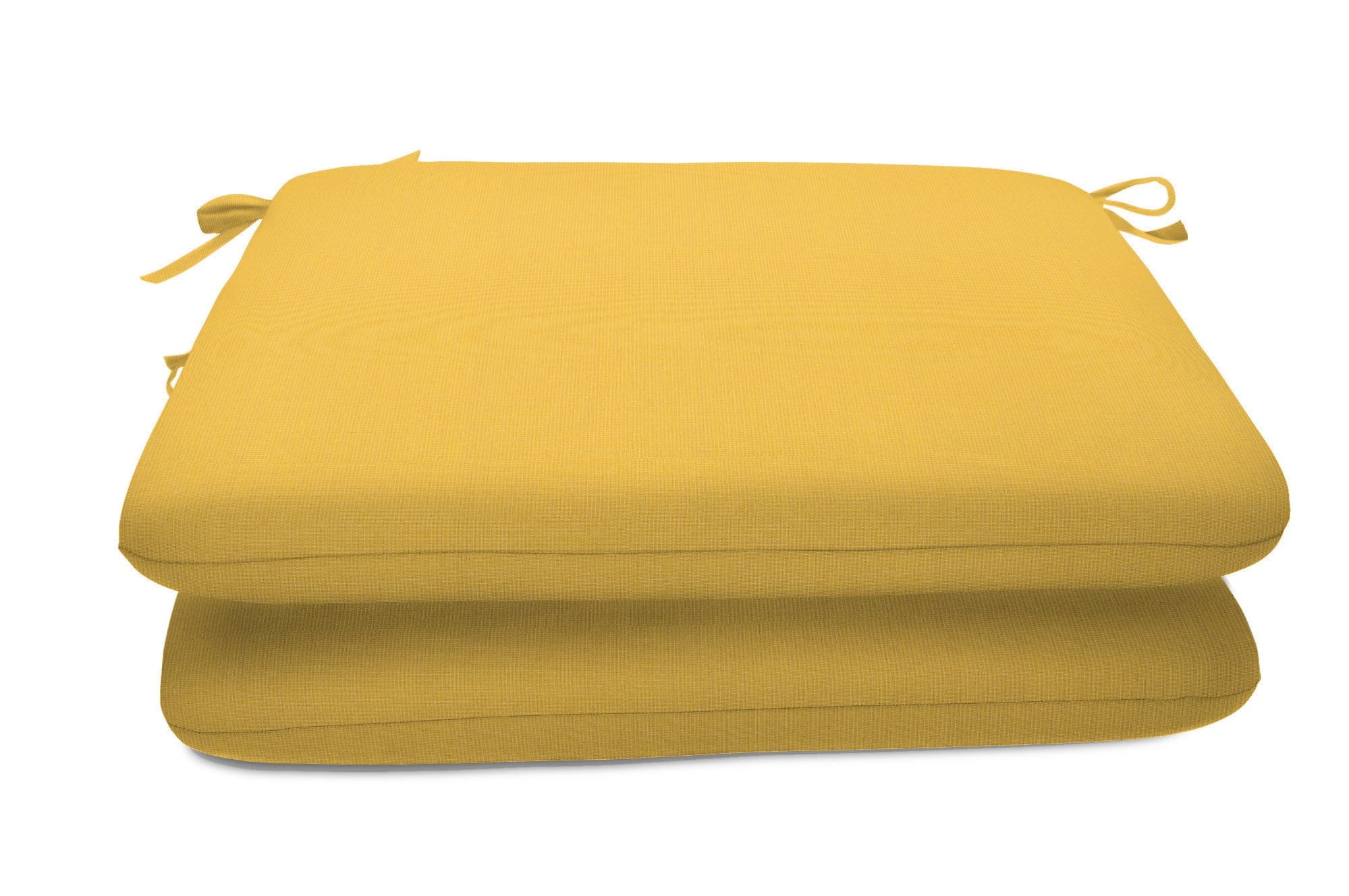 Casual Cushion Solid Sunbrella® Fabric 2-Piece Indoor/Outdoor Seat Pad Cushion, 20"W x 20"L, Spectrum Daffodil