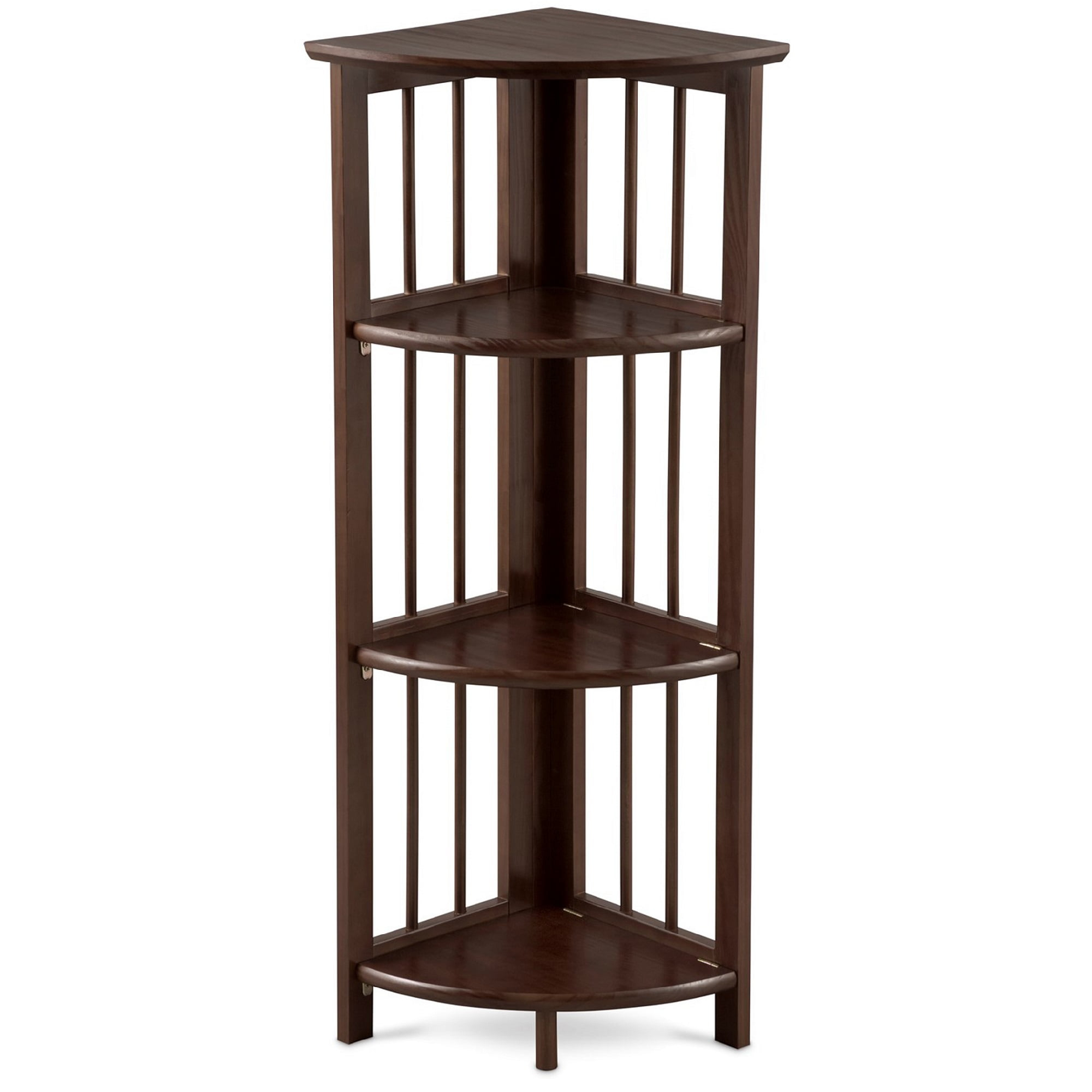 Betterbeds 4-Shelf Corner Folding Bookcase Folding, Wood/Multicolor, 10.25 lbs