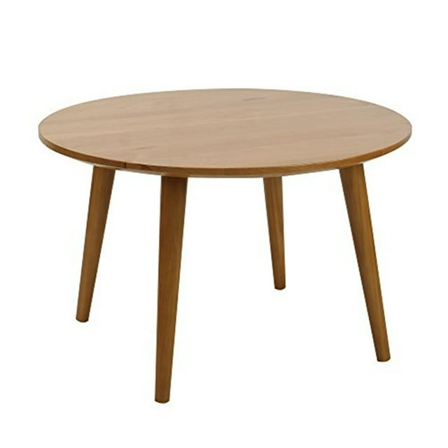 Mesa Natural Cherry Round Coffee Table with Maple Top and Storage