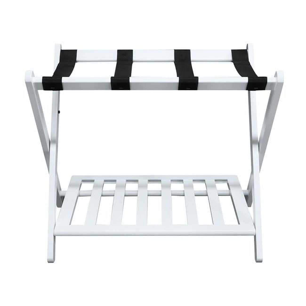 Casual Home  Luggage Rack with Shelf - White