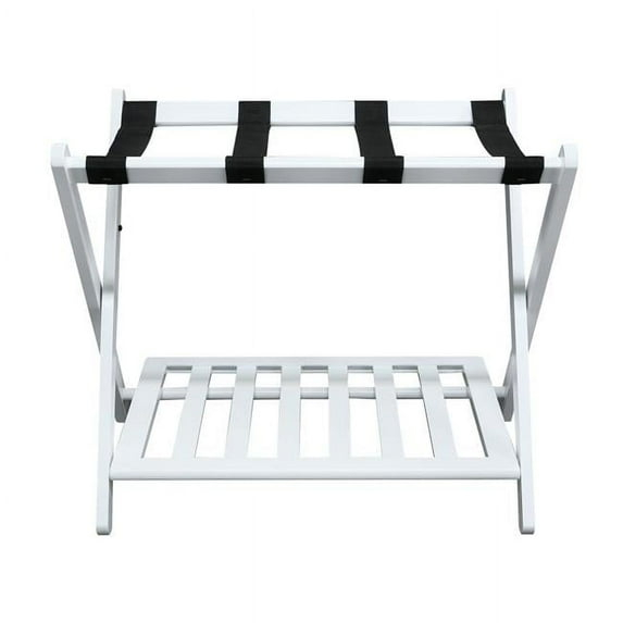 Casual Home  Luggage Rack with Shelf - White