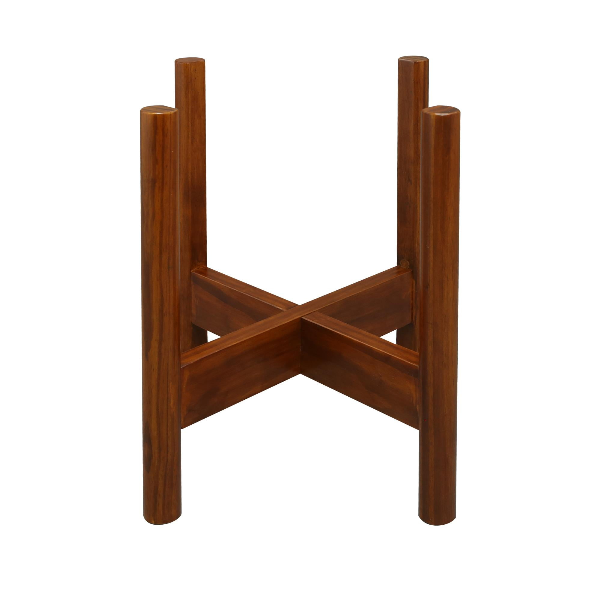 Casual Home Mid-Century Modern Wood Plant Display Stand, Antique Mahogany