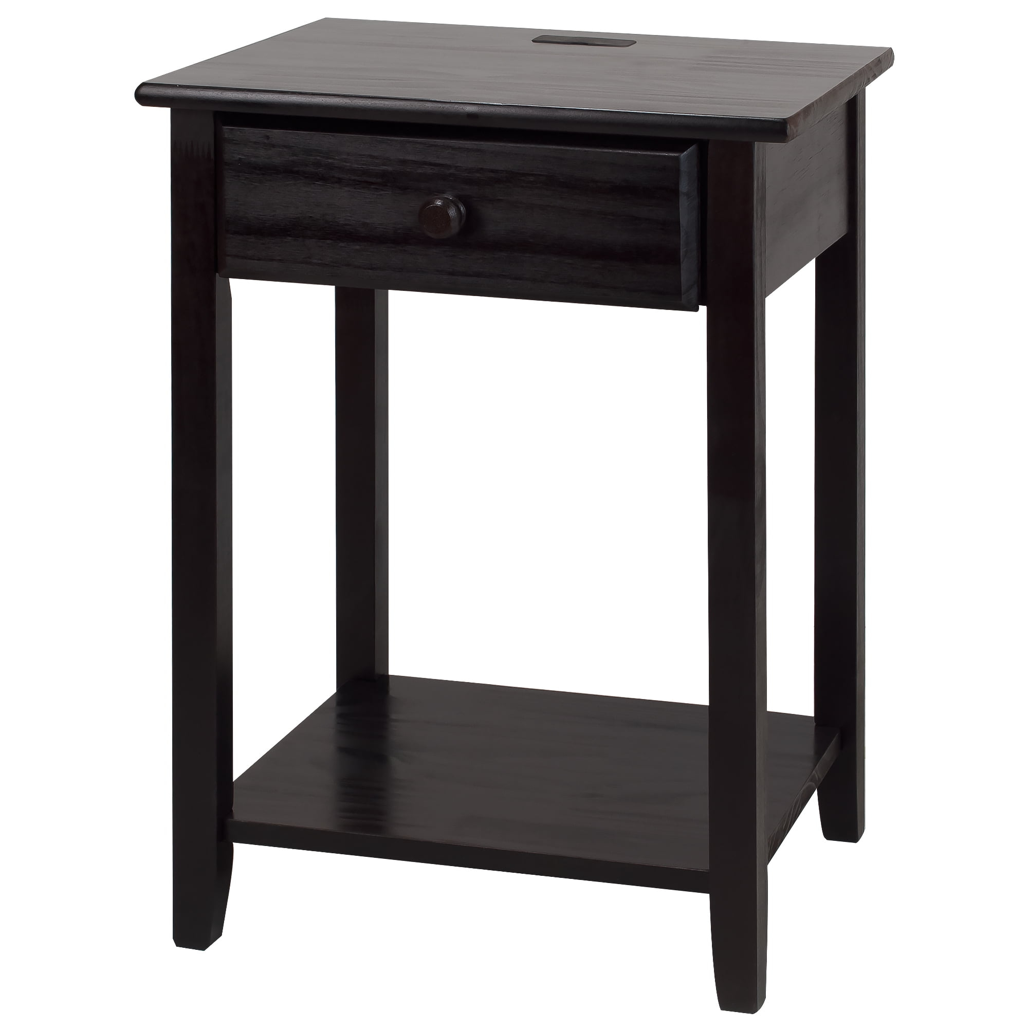 Night Owl Night Stand with USB Port, Espresso