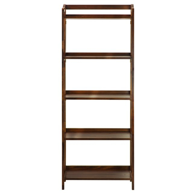 Casual Home Stratford 5-Shelf Folding Bookcase-Warm Brown