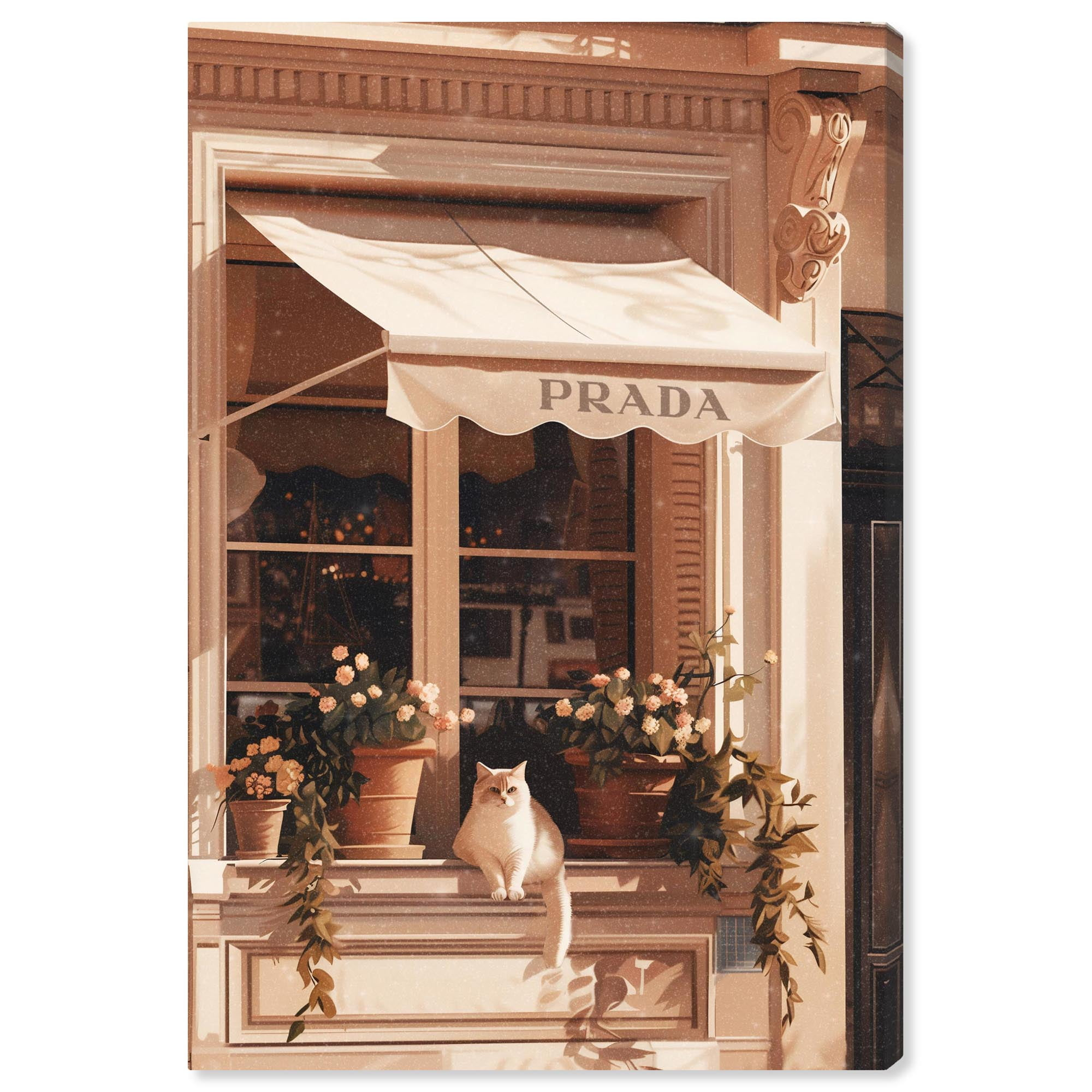 Art Remedy Cat at the Store Window Canvas Fashion Designer Wall Art by Art Remedy