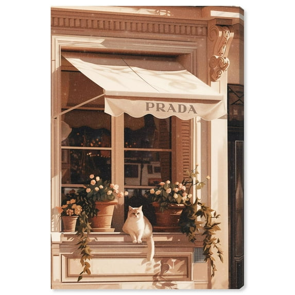 Art Remedy Cat at the Store Window Canvas Fashion Designer Wall Art by Art Remedy