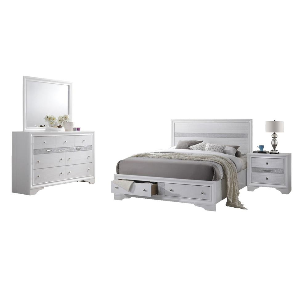 Catherine - Queen Platform Storage Bed, with 2 Drawer in the Footboard