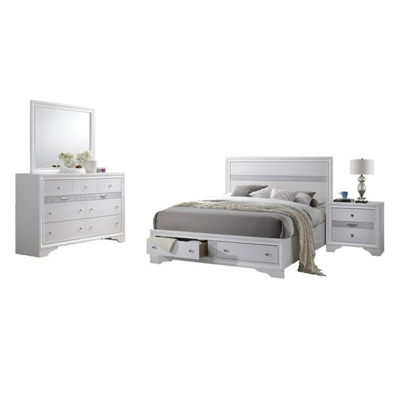 Catherine - Queen Platform Storage Bed, with 2 Drawer in the Footboard