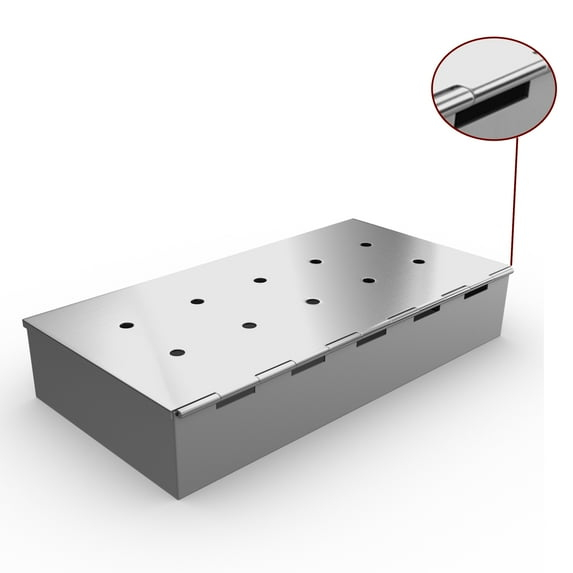 Cave Tools Grill Smoker Box Starter Kit for Wood Chips, Stainless Steel Bucket Style with Hinged Lid, BBQ Grill and Smoker Accessories