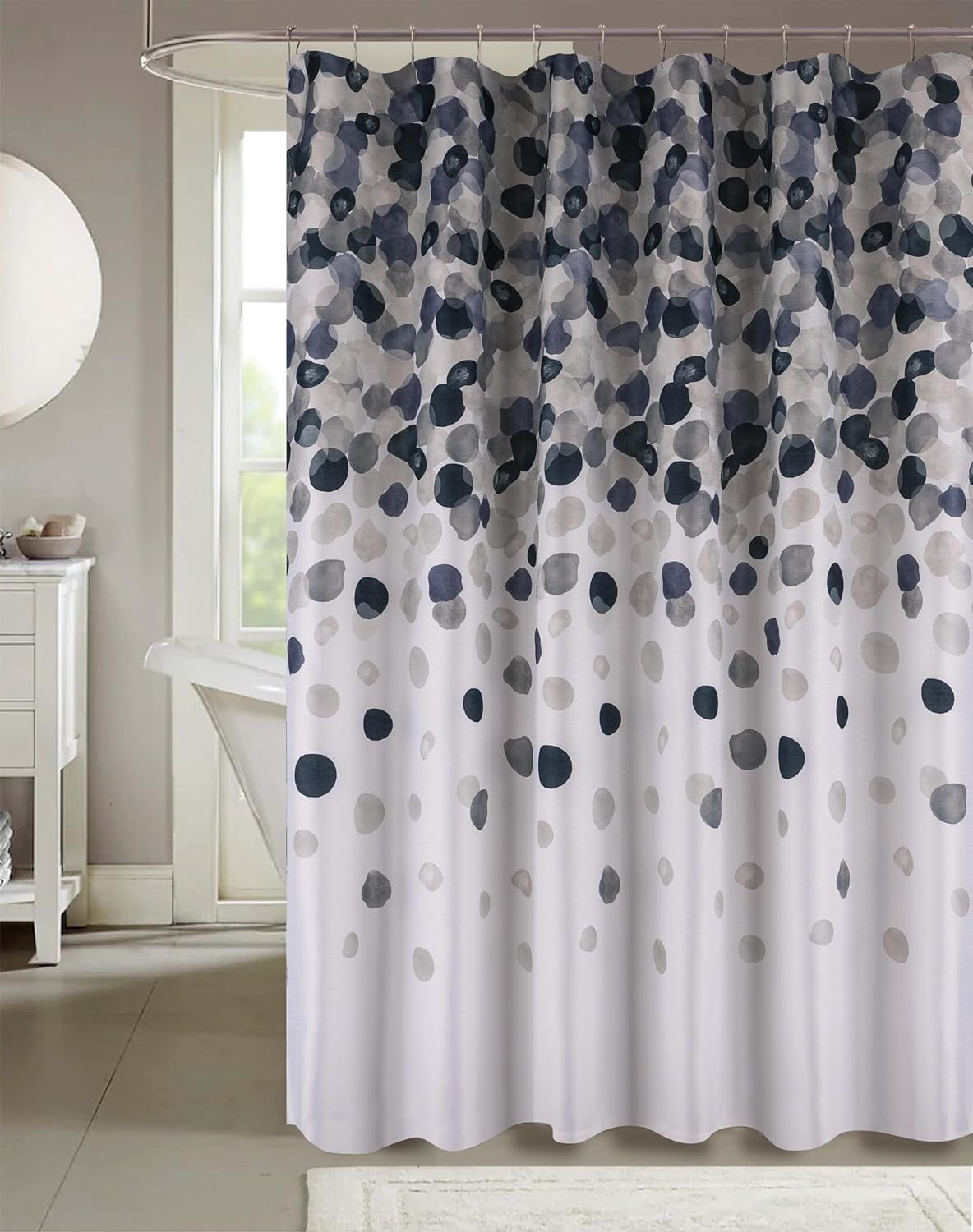 Cedar Flowers Palms Seashells Shower Curtain Collection Watercolor - Charcoal