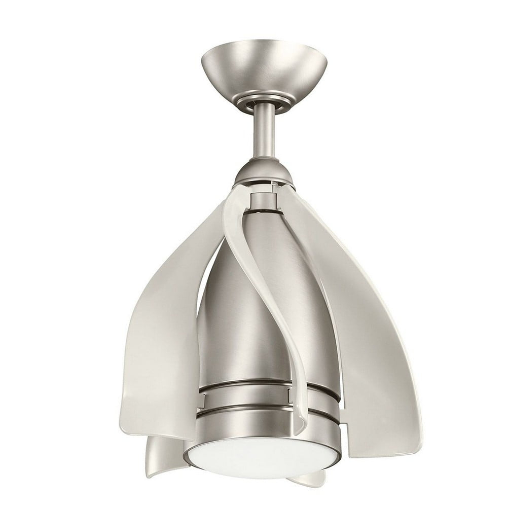 Contemporary 15" White LED Ceiling Fan with Remote and 4 Blades