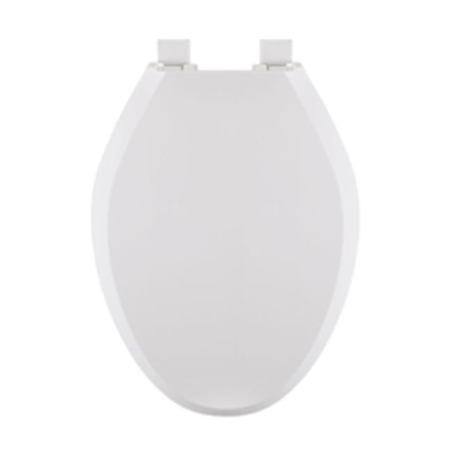 Centoco Elongated Closed Front White Plastic Toilet Seat with Slow Close