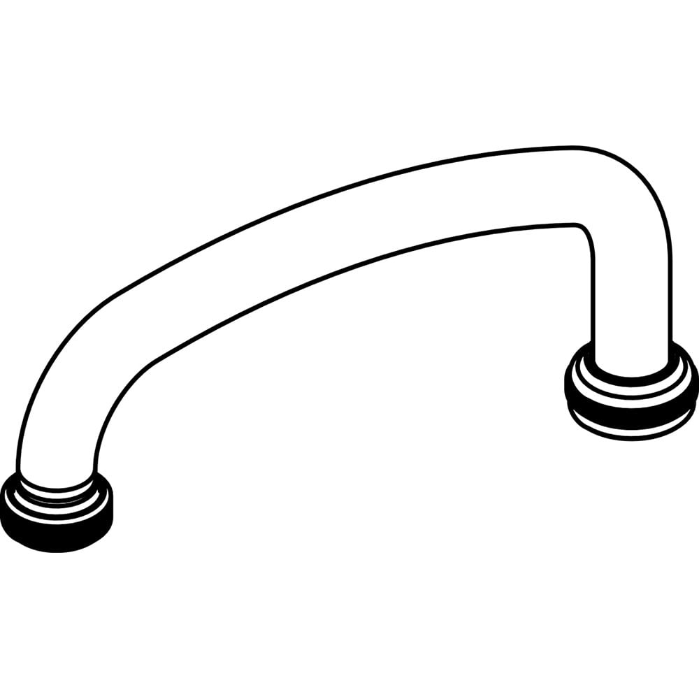 Central Brass SU-363-RH 8 in. Swivel Tube Spout with Hose End, Chrome