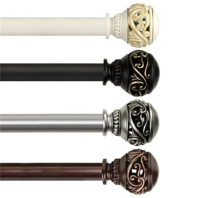 Central Design 100-26-669 1 in. Claudia Curtain Rod, Bronze - 66-120 in.