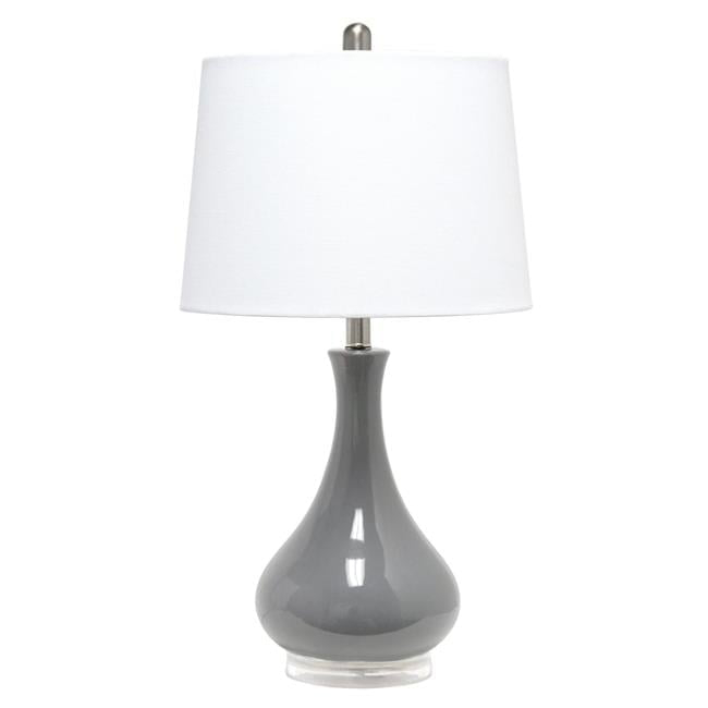 Ceramic Tear Drop Shaped Table Lamp, Gray