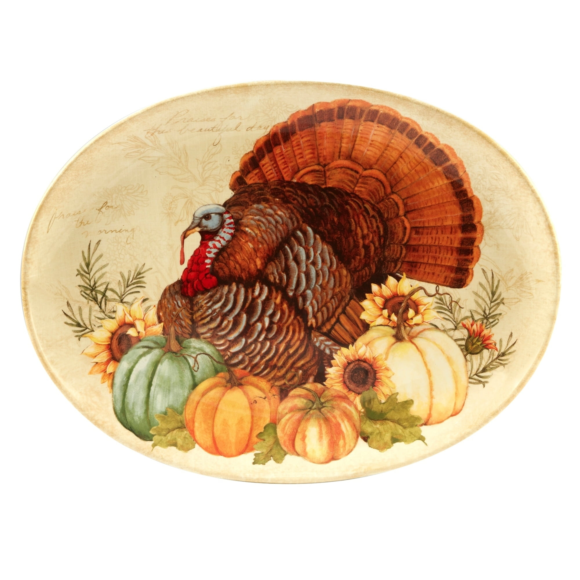 Harvest Splash Certified International Autumn Fields Oval Turkey Platter