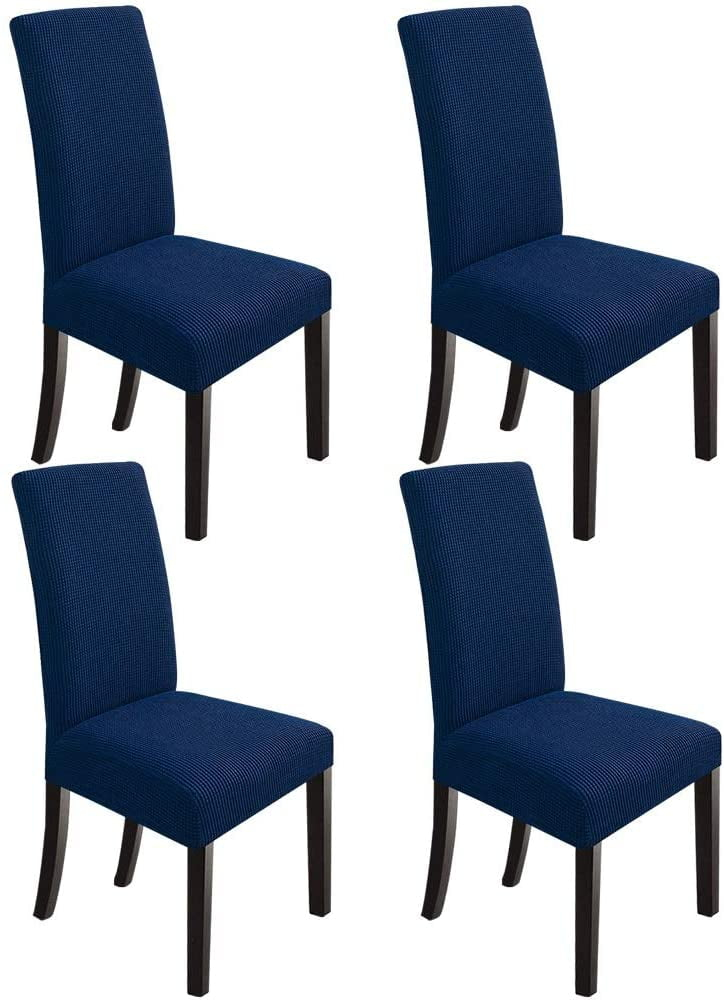 Chair Covers for Dining Room 4 Pack Navy Blue Chair Covers Super Fit Washable Kitchen Chair Protector Cover for Dining Room, Hotel, Ceremony